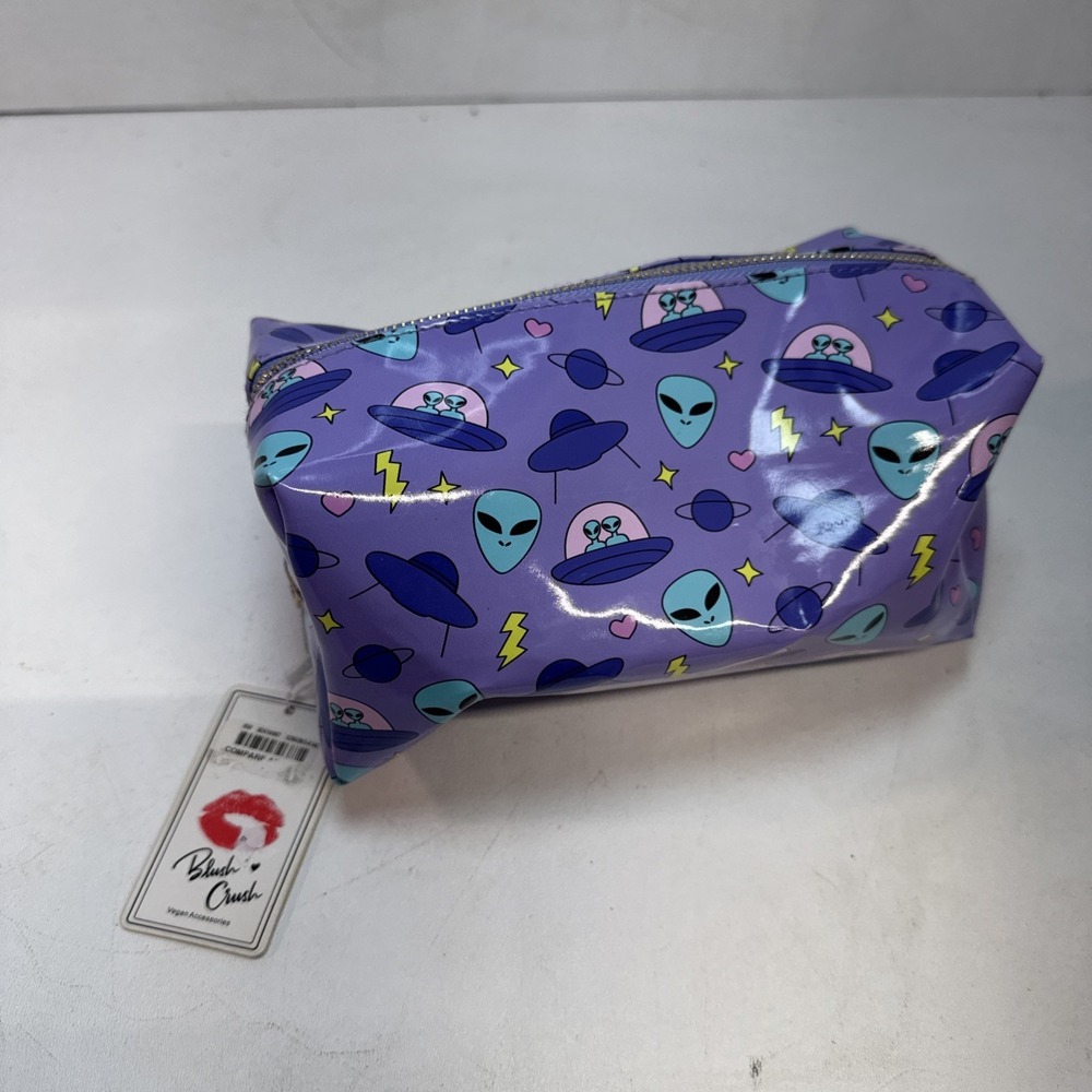 Blush Crush Alien Love Purple  Makeup Bag Cosmetic Bag Alien Lover Cute New